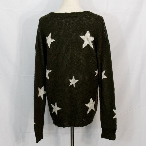 Hem & Thread Green Star Sweater Size L - Picture 4 of 6